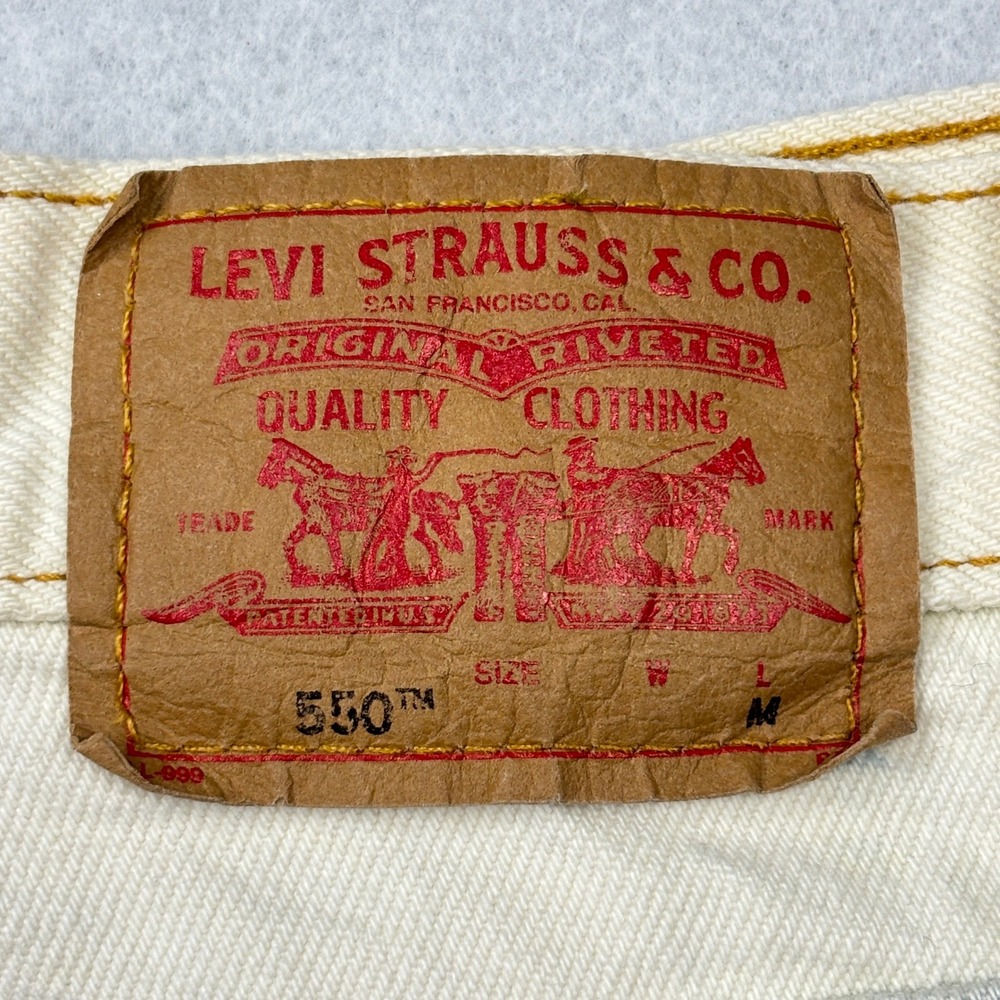Vintage 2003 Levis 550 Custom Acid Wash Shorts Unisex 33 Shredded Denim 16 32 34 - Picture 4 of 8